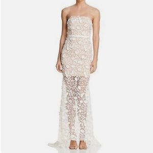 JARLO henna white strapless dress